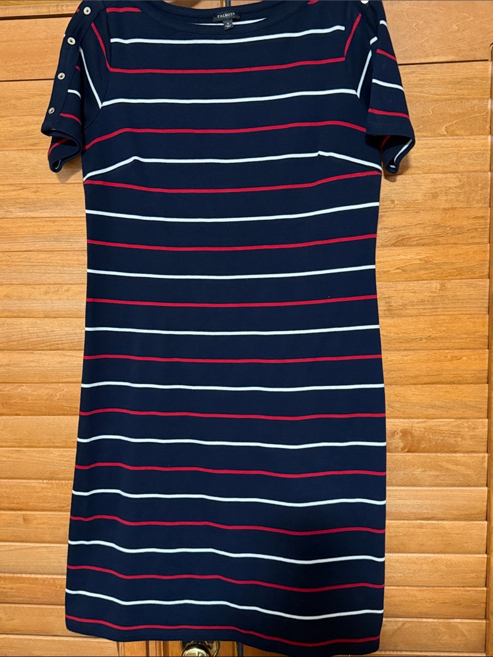 Talbots  Navy Dress with Red & White Stripes